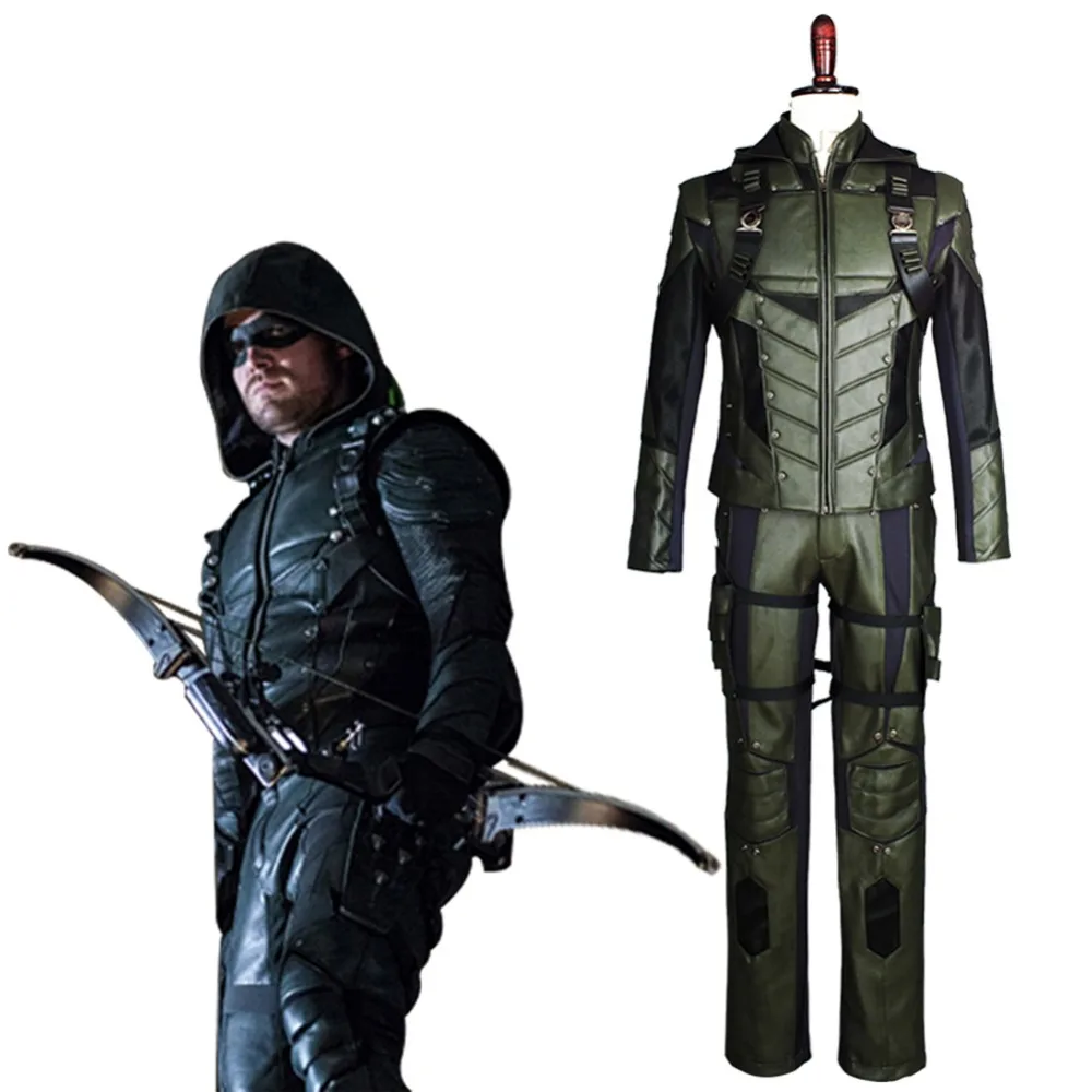 Фильм Зеленая Стрела сезон 5 Косплэй костюм Oliver Queen Зеленой Стрелы костюмы на
