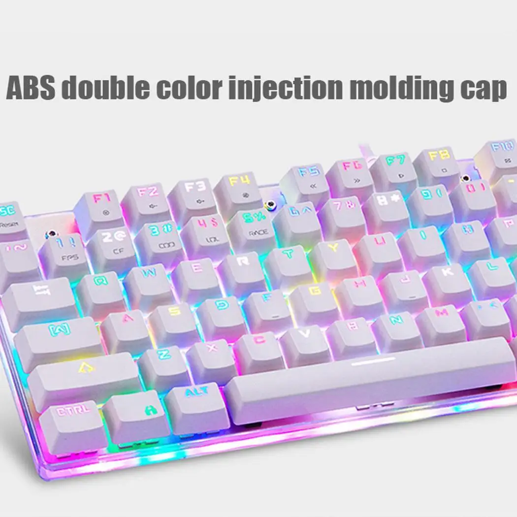 Professional Mechanical Keyboard 87 keys RGB Backlight Gaming Keyboards for Tablet Desktop PC Wired Gaming Desktop Keyboard