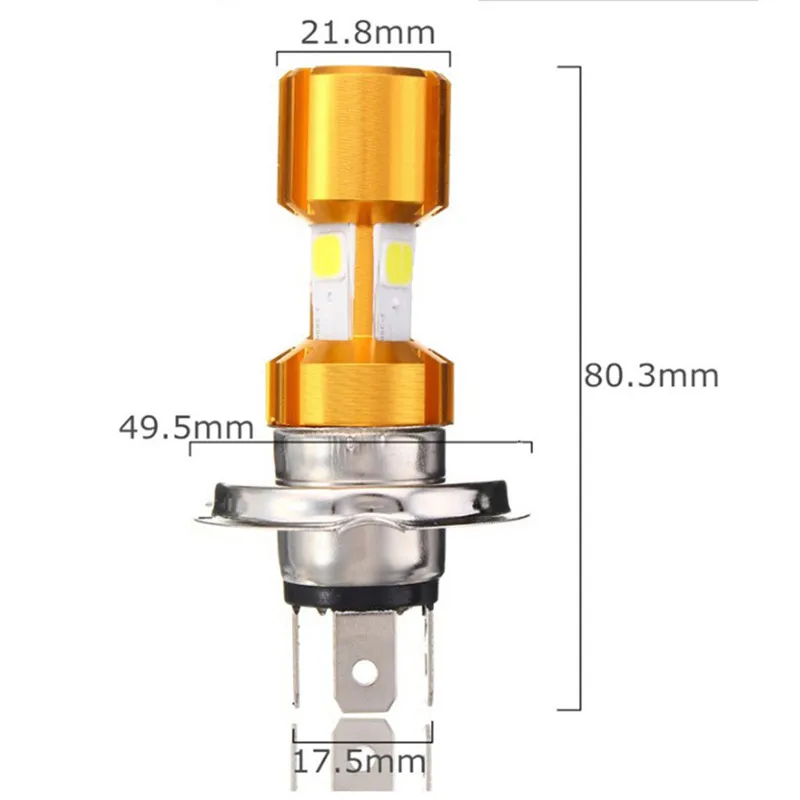 BA20D/H4 светодиодный удара Мотоцикл Велосипед Hi/Lo лампы фар DC10-80V 6000 K 16 W передняя фара мотоцикла мотоцикл свет