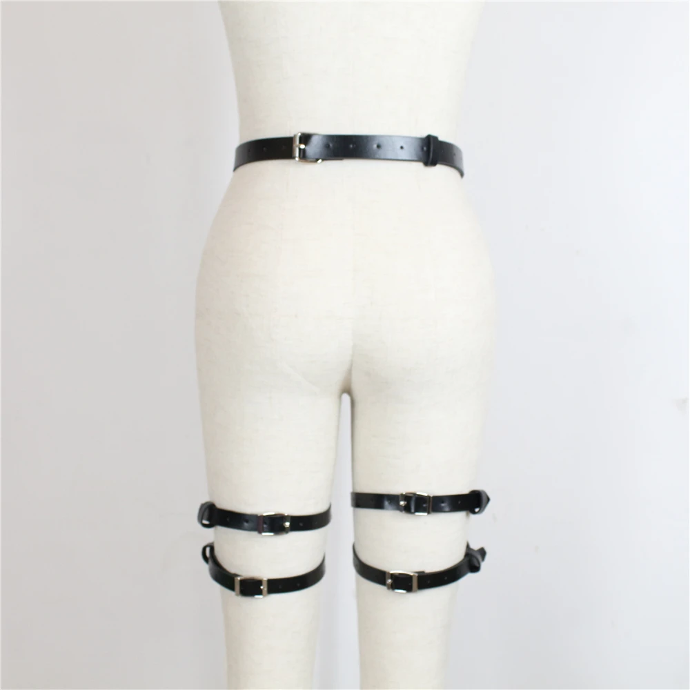 Fullyoung/комплект сексуального нижнего белья из 2 предметов, женская кожаная подвязка в виде портупеи с талии до ног, регулируемый кожаный ремень, ремни, бондаж, фетиш
