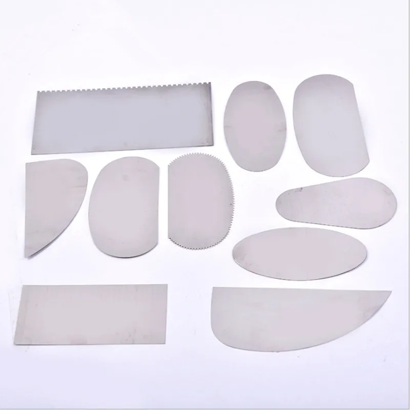 

10PCS/Set Pottery Clay Steel Scraper for Polymer Clay Scraper Pottery Tools Steel Cutter Ceramic Tools Steel Serrated Scraper