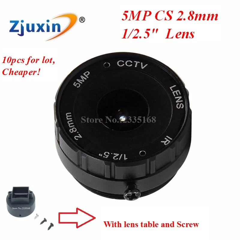 

10pcs/lot CCTV camera board lens 2.8mm IR/5mp  For HD camera F2.0 1/2.5" CS for Outdoor IP AHD FPV camera Board