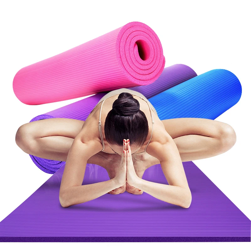 

10/15 MM Yoga Beginner Sports Mat High Density NBR Widening Child Crawling Mat with Carry Bag for Fitness Lose Weight