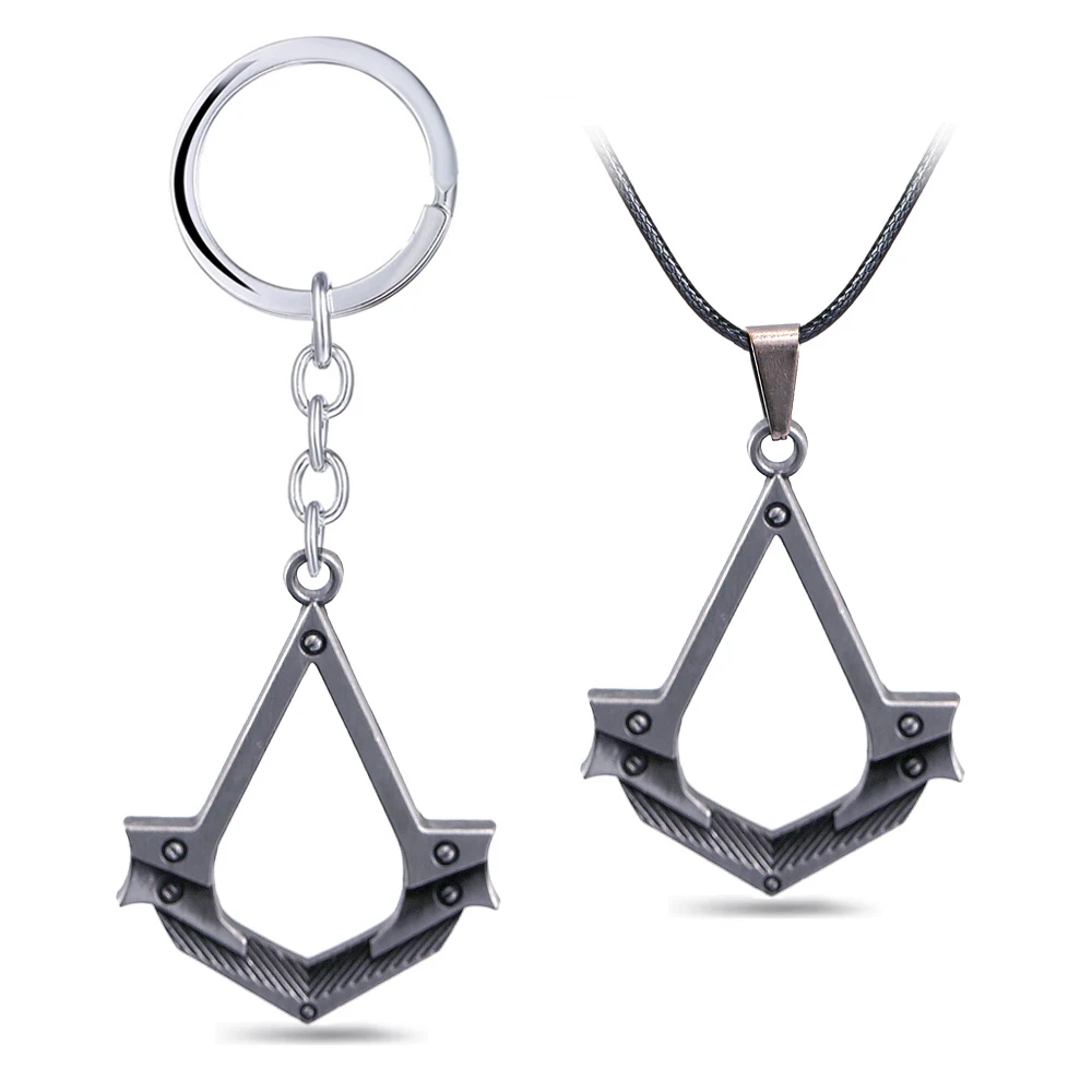

AC Keychain AS Pendant Necklaces Chain Alloy Keyring Men Key Chain Chaveiro Game Jewelry