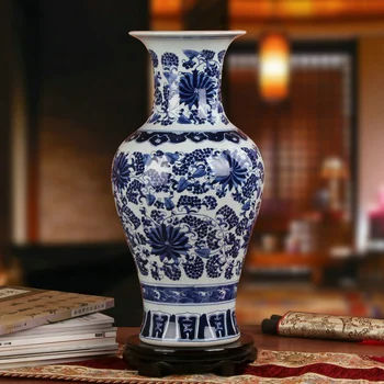 

Jingdezhen Ceramic vase Hand-painted Blue And White Porcelain Vase Flower Vase Modern Chinese Household Decoration vase