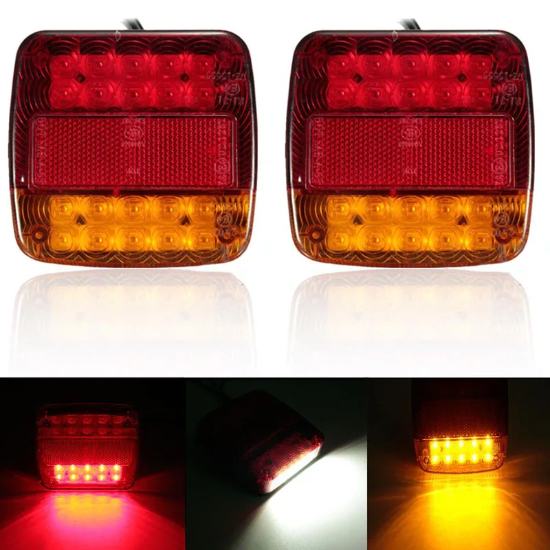 

2pcs LED Tail Light Brake Turn Signal Number Plate Lamp for Trailer Truck RV