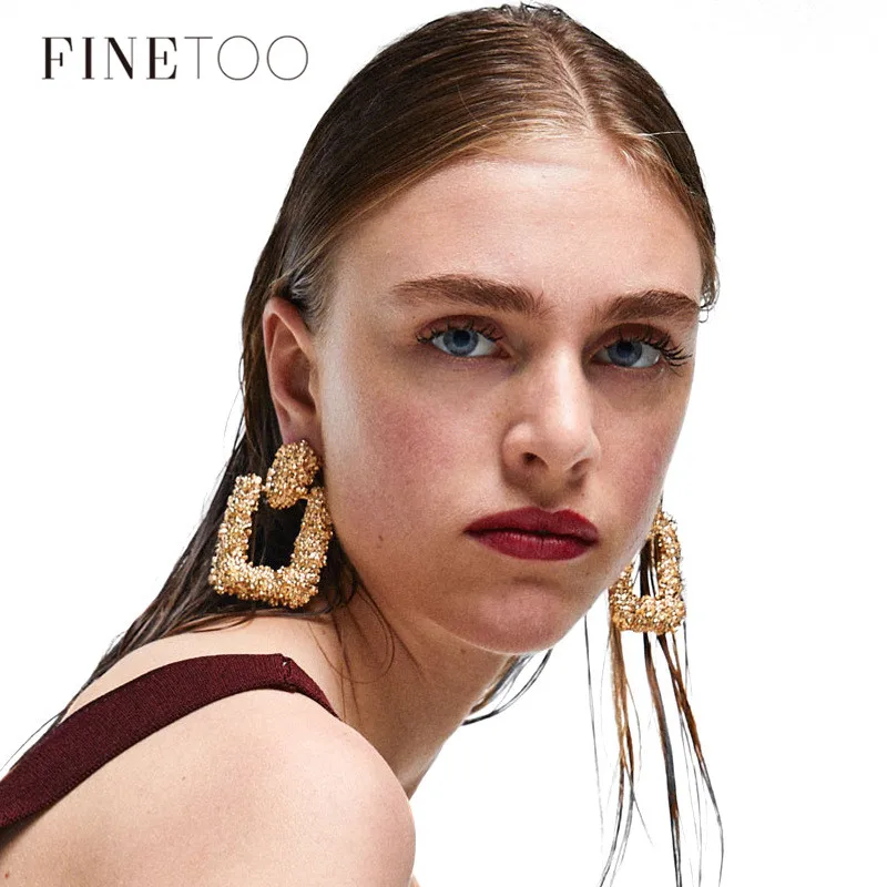 

Fashion Dazzling Big Metal Geometric Earrings for Women Girls Punk Large Oversize Vintage Statement Earrings Oorbellen