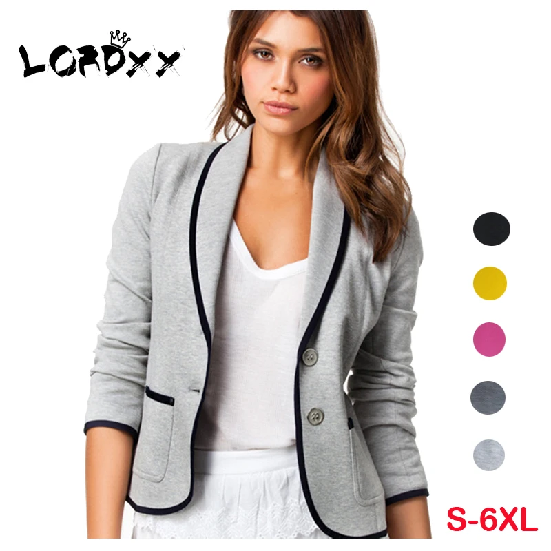 Блейзер LORDXX Feminino размера плюс 5xl 6xl Хлопковые женские блейзеры и пальто офисный