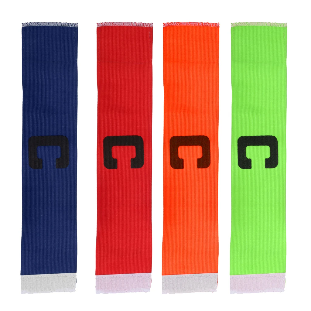4 Pieces Elastic Soccer Football Captain Armband Strap Team Sports Captain Arm Band Green Red Blue Orange