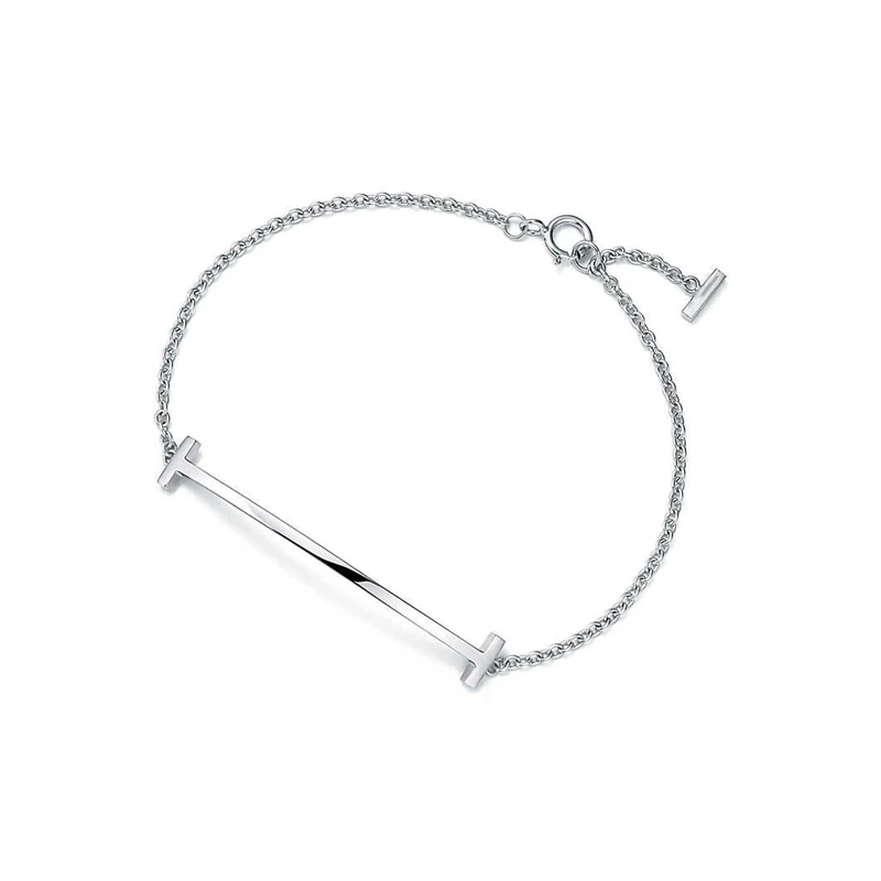 

SHINETUNG TIFF Original 100% S925 Sterling Silver Smiley Pendant Trendy Bracelet Women Logo Fine High-End Jewelry