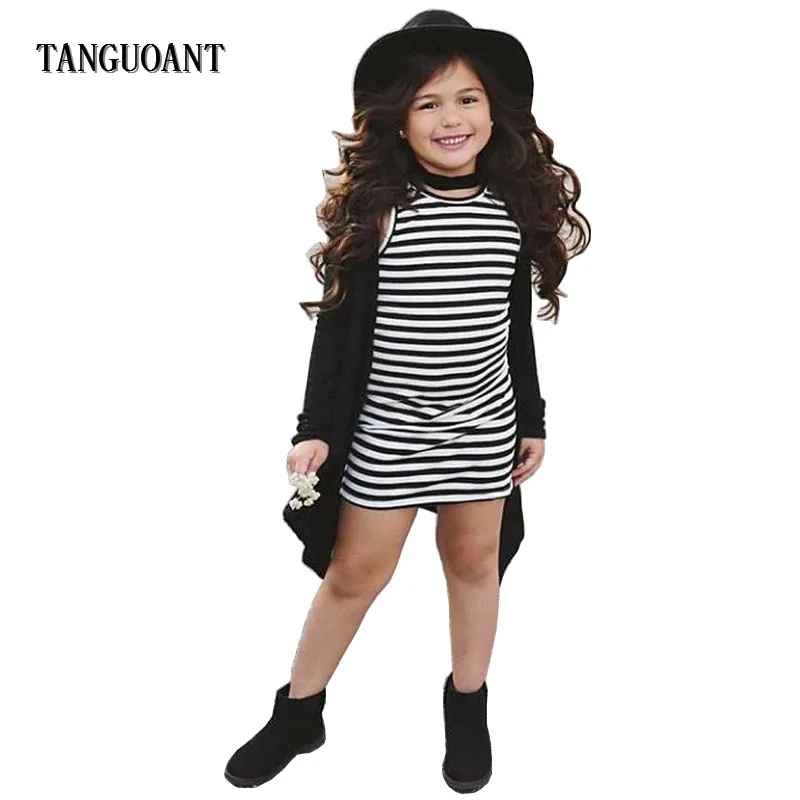

TANGUOANT Fashion Girls Dress Animal Long Sleeve Dresses Children Costume Robe Kids Party Dresses Solid Baby Girl Clothes