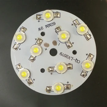 

2 Pieces 9W High Power LED Ligh Board with Aluminium Base Plate LED Light Source for Plant Grow Light Bulb Spotlight Downlight