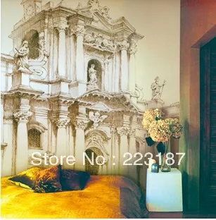 

art Mural Renaissance style building large personality head of a bed bedroom wallpaper vintage Tv sofa background wall stickers