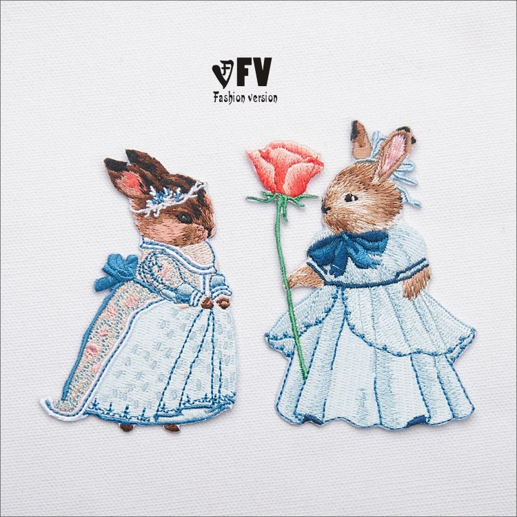 

The rabbit lovers embroidered patches DIY Garment accessories It has adhesive on the back Need to be ironed Embroidery paste