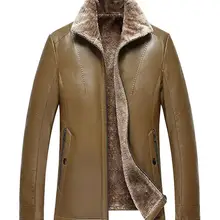 HOT Горячее предложение зимняя мужская новая модная меховая куртка с бархатным воротником пальто из искусственной кожи