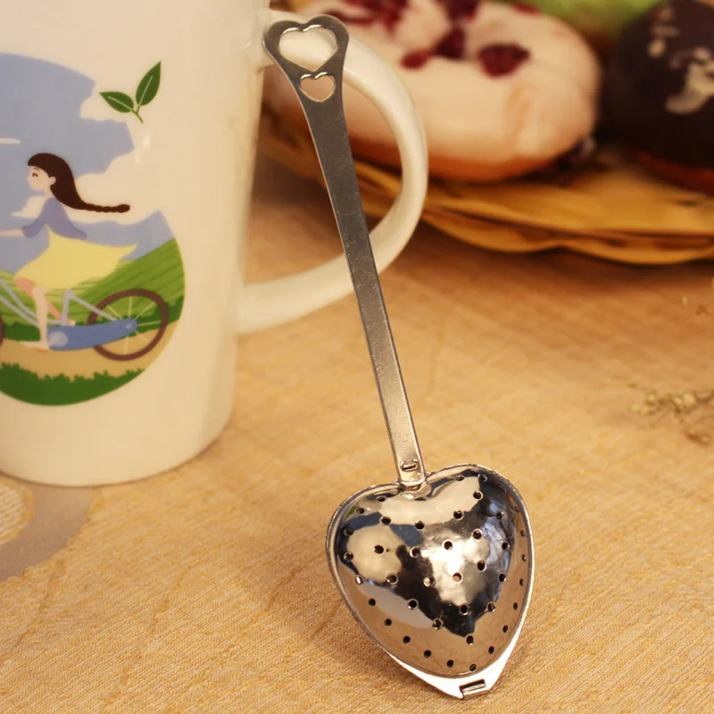 4CM Tea Infusers Heart Spoon Tea Ball Stainless Steel Herbal Pot Tea