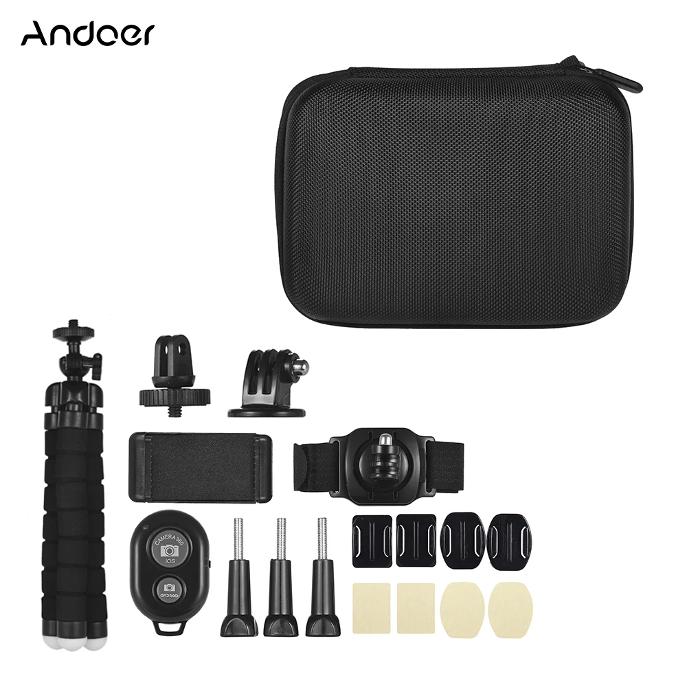 Andoer 18в1 комплект аксессуаров для спортивной экшн камеры GoPro Xiaomi Yi AKASO SJCAM Apeman Dragon