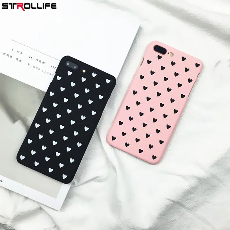 Stelllife Любовь Сердце шаблон пара телефонные чехлы для Iphone 7 Coque мультфильм Персик
