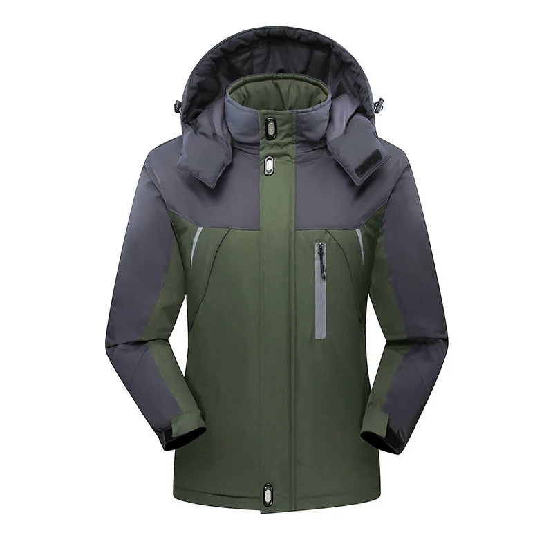 Army green Зимняя мужская куртка с подкладкой Мужская термопальто для мужчин туристические куртки верхняя одежда непромокаемая ветрозащитная Chaqueta M-XXXXL - Цвет: Army green