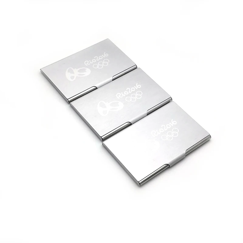 Новые мужские и женские визитные карточки из нержавеющей стали, имя, металлический держатель, 10 шт./партия, с вашим логотипом