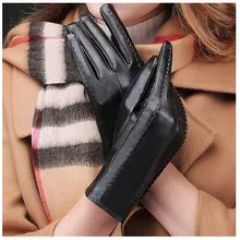 Элегантные женские очки перчатки кожаные для рук кашемировые перчатки осень-зима теплые плюс бархатные Модные женские перчатки AA0036