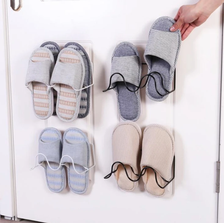 

shoes holder storage shelf for wall Non-folding Rack Behind Doors/On Walls Metal Hook Shoes Oragnizer Hanger wall storage
