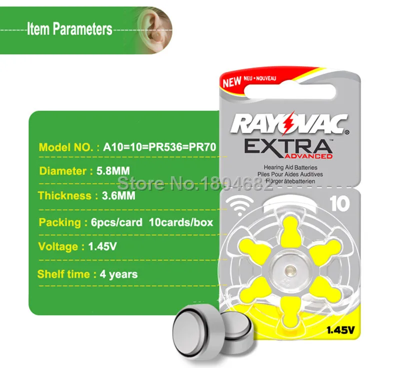 30 Pcs Rayovac Extra Zinc Air Performance Hearing Aid Batteries A10 10a