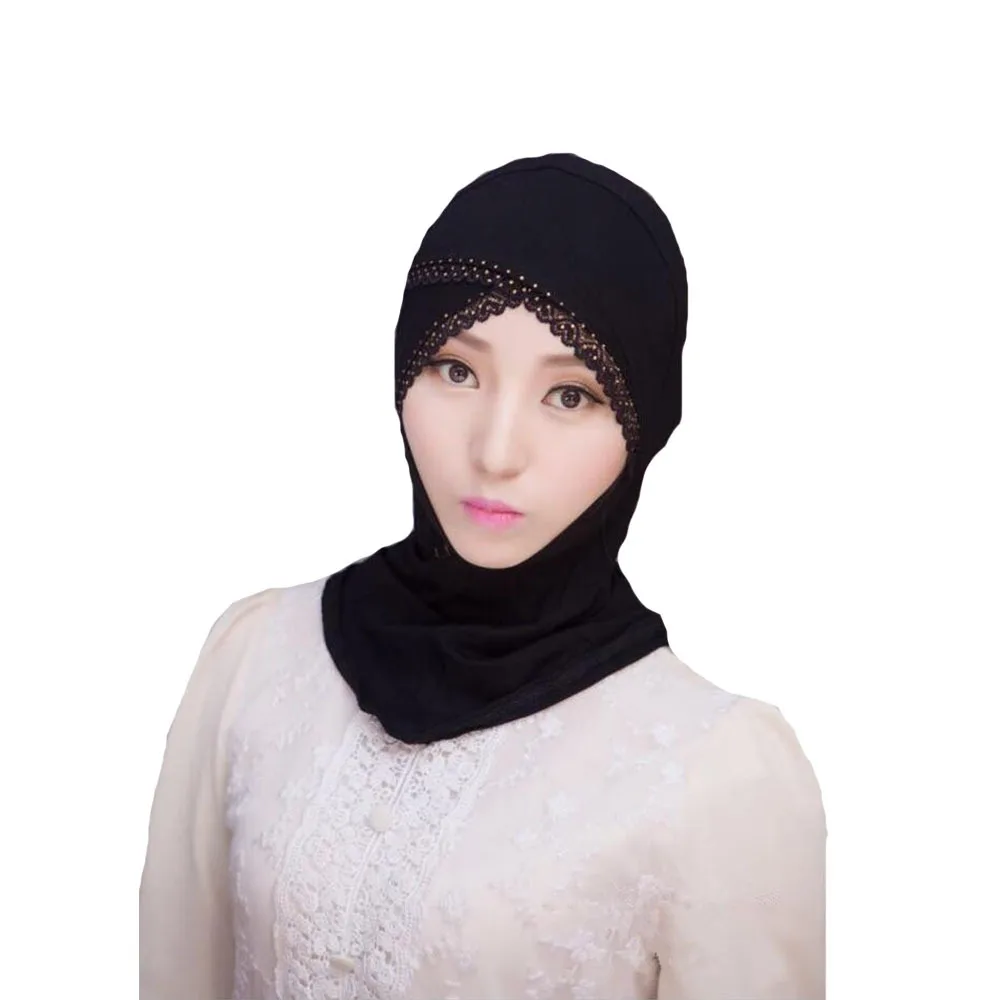 Muslim Women Soft Stretch Inner Hijab Caps Islamic Underscarf Hats Beautiful Diamondislamic