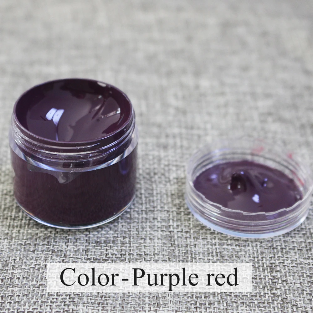 

10ml 30ml Purple red Leather Paint for Painting Leather Bag,sofa, Shoes and Clothes Free Sponge and Gloves Acrylic Paints