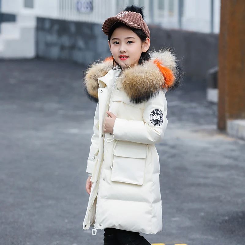 Купить girls white duck down <b>winter</b> parkas jakcets 2018 long ...