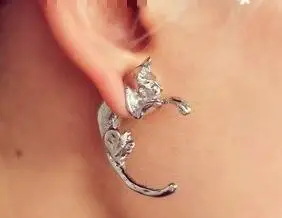 

Dinosaur Long Tail Small Leopard Cat Animal Shape Stud Earring for Women Gold Sliver Metal Puncture Earrings Stud Earrings 3D An
