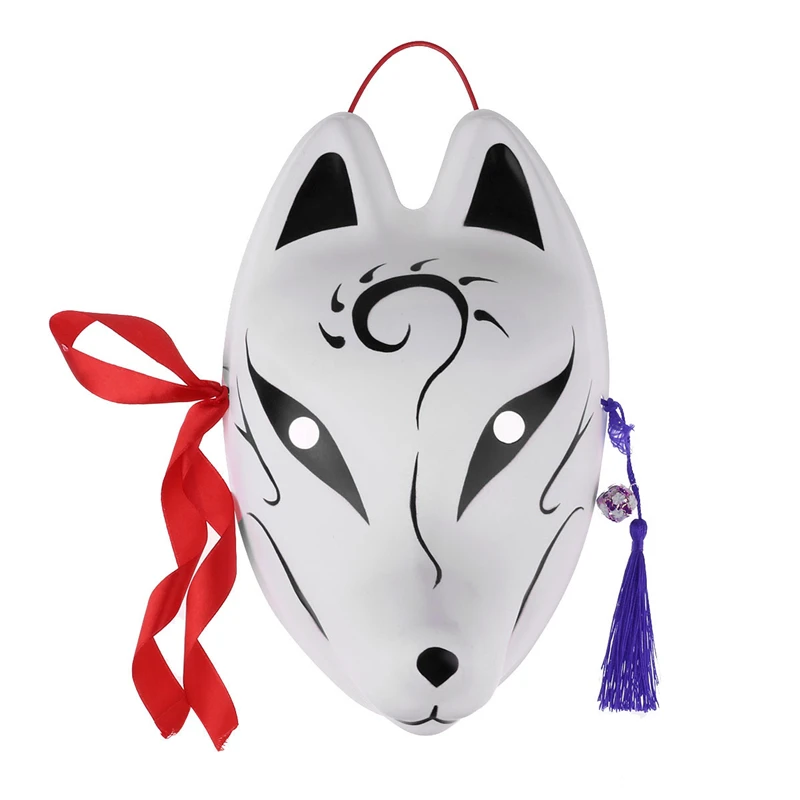YiZYiF маски лисы ручная роспись японский ПВХ половина лица Кролик/полный лицо лиса маска маскарад фестиваль мяч Кабуки Kitsune костюм