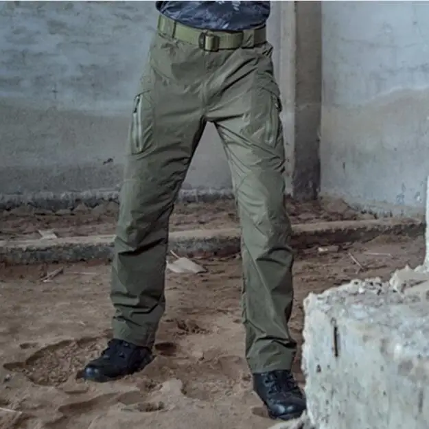 MAGCOMSEN Лето IX9 тактические брюки карго мужские быстросохнущие брюки военные мульти-карманы SWAT боевые Тонкие штаны для пейнтбола AG-PLY-15 - Цвет: Green