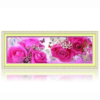 

Romantic pink rose NEW 3D DIY Diamond Painting Cross Stitch Floral Crystal Needlework Diamond Embroidery Flower Home Decorative