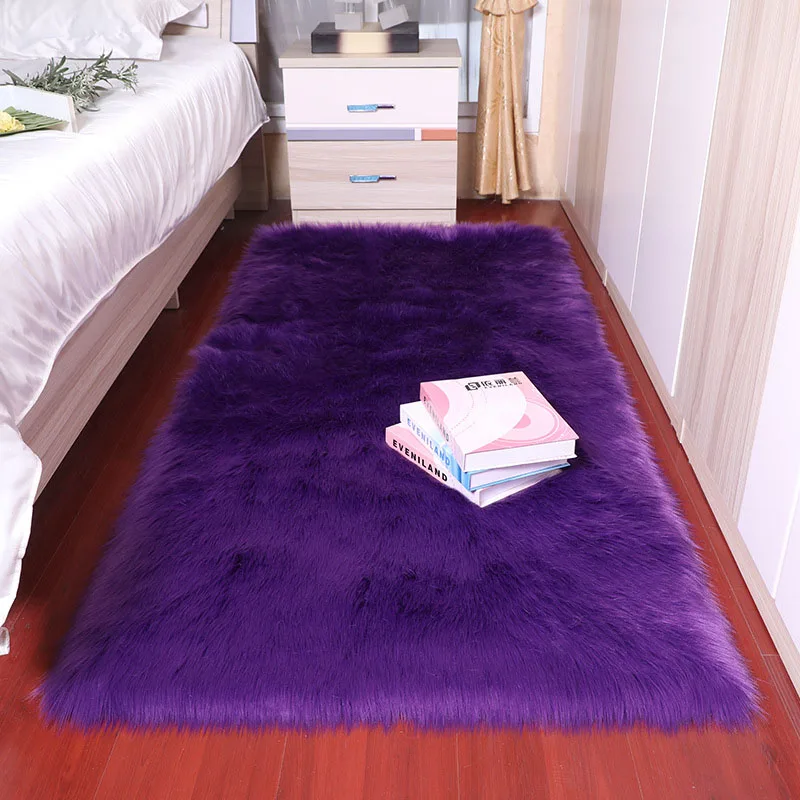 Ковер из искусственной шерсти гостиная спальня противоскользящие мягкие 80 см* 180 см ковры purpule, цвет: белый, розовый, серый, 15 цветов коврик - Цвет: Puple
