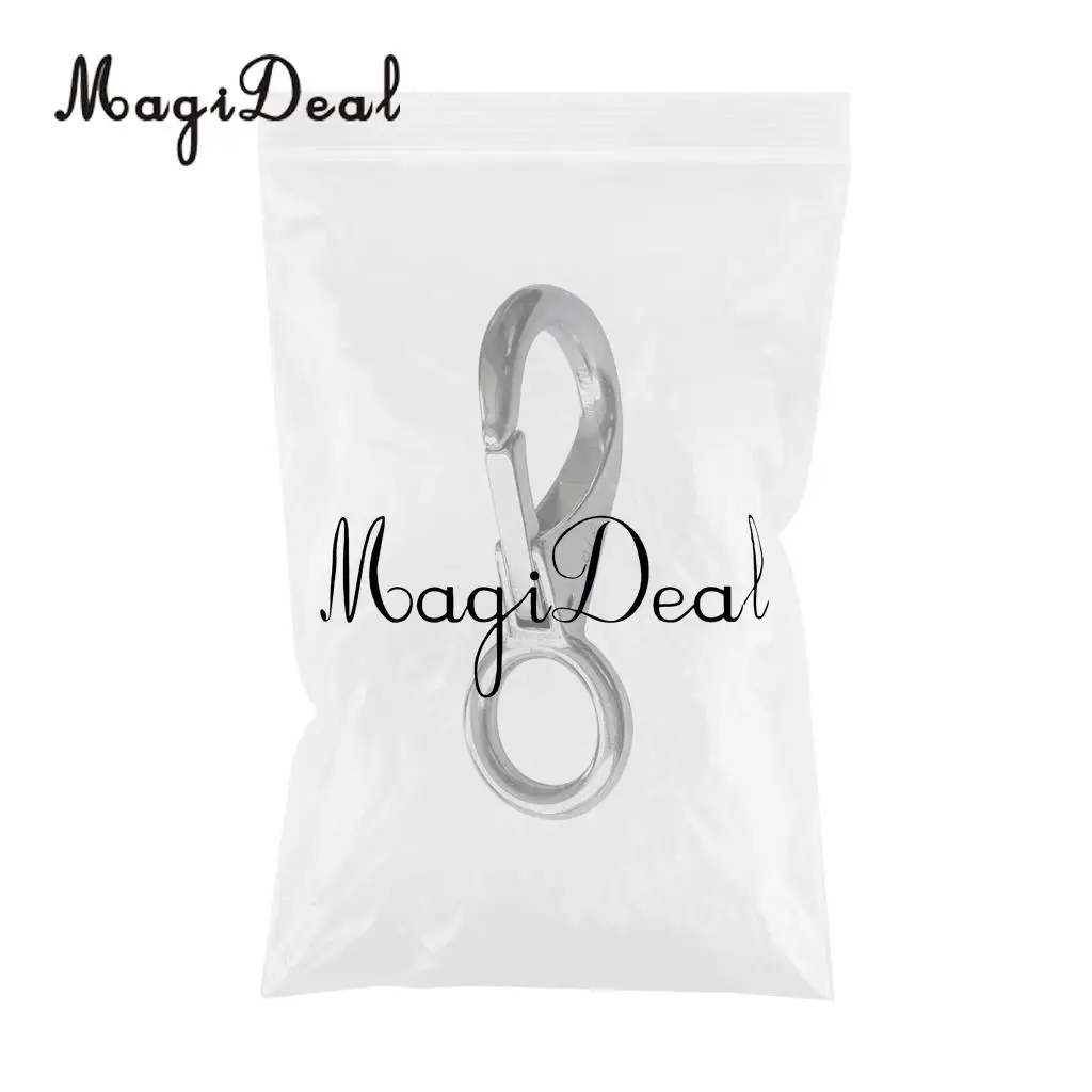 MagiDeal 316 Stainless Steel Rigid Loaded Fixed Eye Boat Spring Clip Snap Hook Carabiner Marine Applications for Boats Sailing