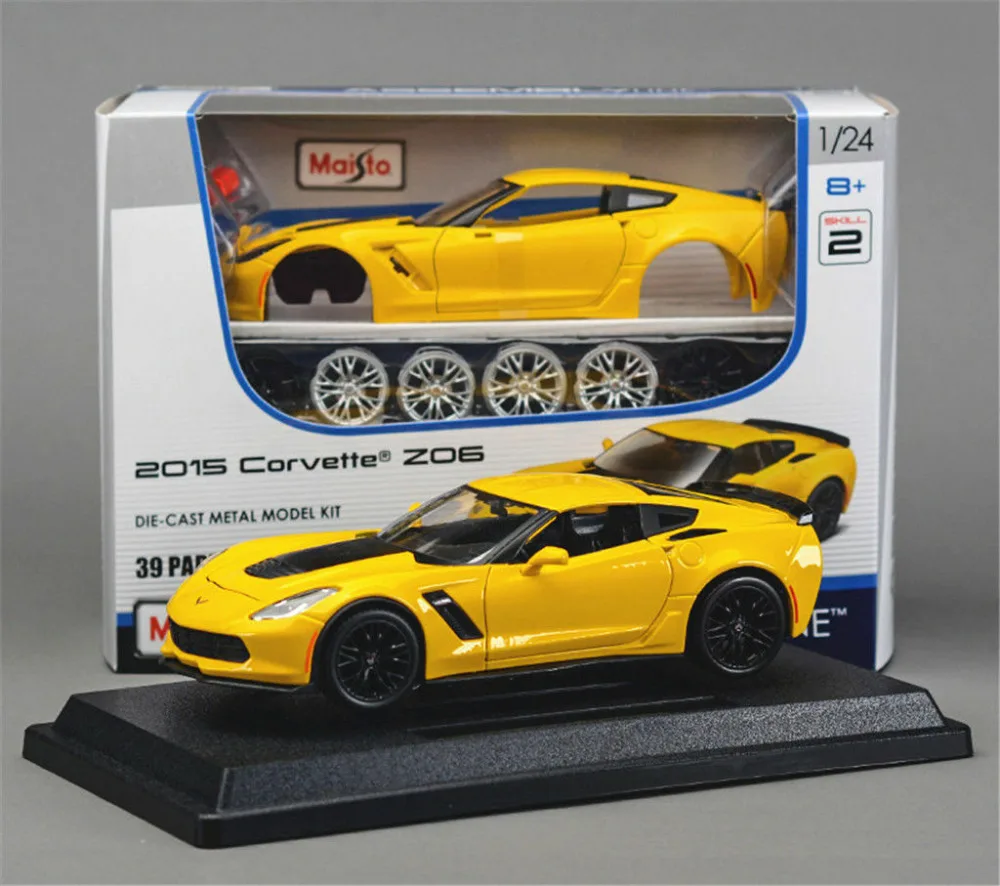 Maisto 1:24 Corvette Z06 сборки DIY гоночный автомобиль литья под давлением Модель комплекты в коробке