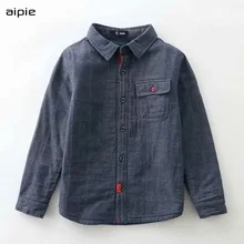 Детские рубашки для мальчиков, модный дизайн, европейский и американский стиль, хлопок, Детские рубашки с длинными рукавами, одежда