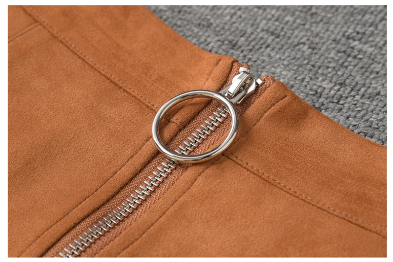 New Autumn And Winter Plus Velvet Women Skirt Front Zipper Short Leather High Waist Women Skirt Club Winter Casual Skirt D8A134 (17)