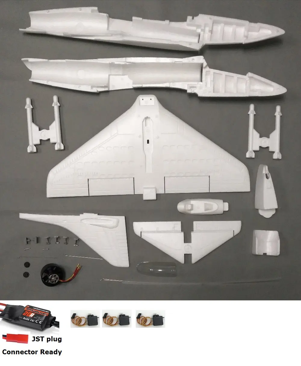 50 мм мини RC Jet A4 белый в разобранном виде комплект - Цвет: PNP unassembled