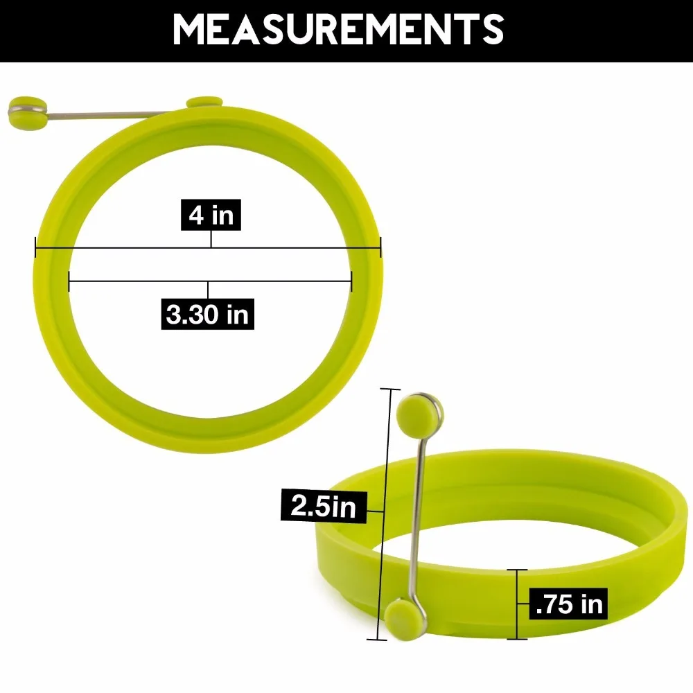 4 шт., форма для выпечки омлета, яичная форма для выпечки, круглая силиконовая форма для жарки яиц с антипригарным покрытием, форма кольца, формы-кольца для блинов, кулинарная форма для кухни