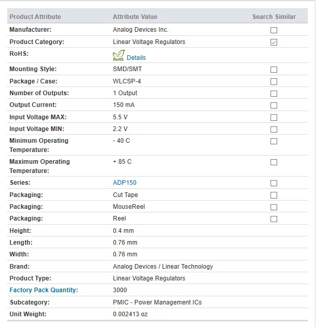 WSMY подлинный чип ADP150ACBZ-3.3-R7 ADP150ACBZ-3.3 WLCSP-4