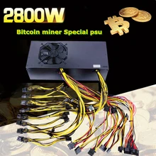 ПК добычи случае Питание 2800 Вт ATX Eth шахтер БТД XMR монет Asic коммутации PSU 8 Графика карты RX470 480 570 GTX 1060 1070 1080