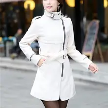 Новые осенние куртки зимняя куртка в Корейском стиле, длина пальто, плащ куртка с воротником с поясом парки 92672