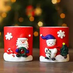 NNRTS карандаш, полимерная глина держатели Симпатичные декорация для рождественского подарка Подарок Санта-Клауса коробка мультфильм