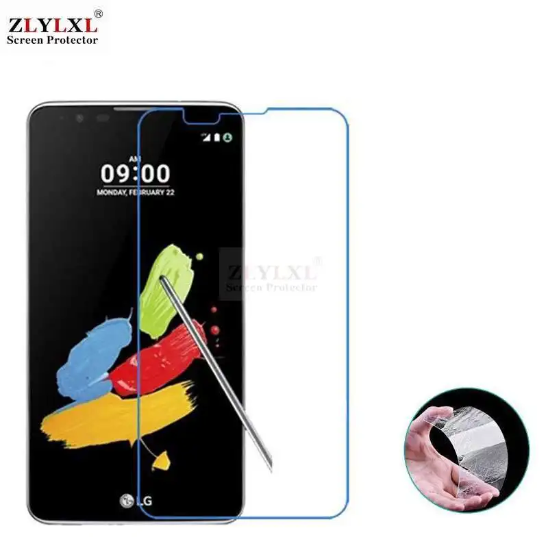 

Glass + case Transparent Dirt-resistant soft back case for LG LS775 Stylus 2 tempered glass screen protector