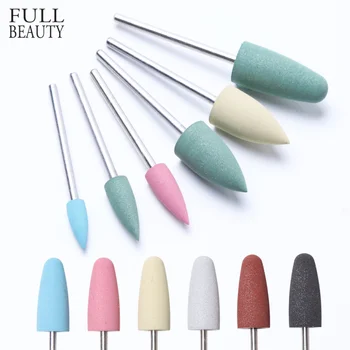 

6 Type Rubber Silicon Grit Grinding Nail Drill Bit Buffer Milling Burr Cutter Polisher Manicure Electric Nail Cleaning Tool CHGJ