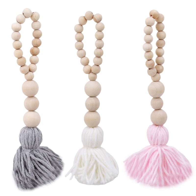 Асель кулон ручной работы деревянные бусины Tassel Pendant Nordic стена детской комнаты