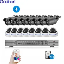 Gadinan H.265 16CH 5MP POE NVR CCTV Системы 5MP 4MP 3MP 2MP 1080P открытый IP66 аудио ip-камеры с питанием по POE видеонаблюдения набор 4K HDMI