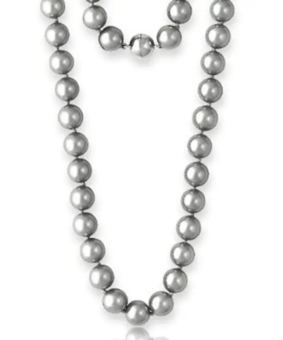 

10-11mm natural south seas silver gray pearl necklace 18nch (9.13)